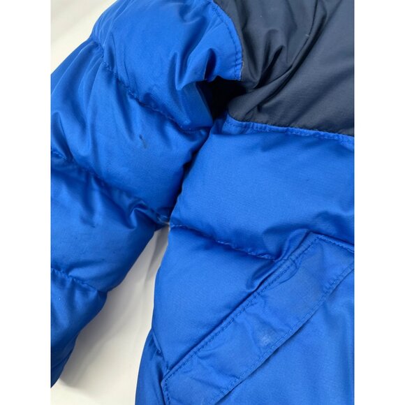 The North Face Boys XS Insulated Hooded Puffer Jacket Goose Down Blue Coat - Picture 9 of 9